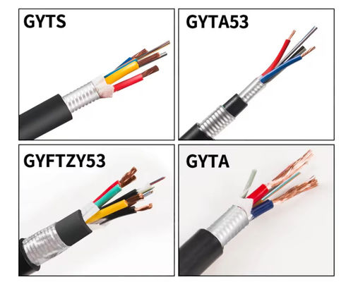 2 4 6 8 12 24 Core Steel Wire Fiber Optic Cable GYDXTW SM MM Cable with Copper Wire