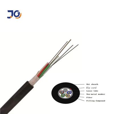 Armored Black LSZH Aerial Single Mode PBT Loose Tube Fiber Optic Cable For Data Transmission