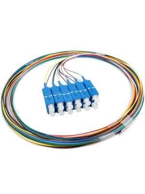2 Core Single Mode Fiber Optic Pigtail SC UPC SC APC 12 Color Coded Low Loss