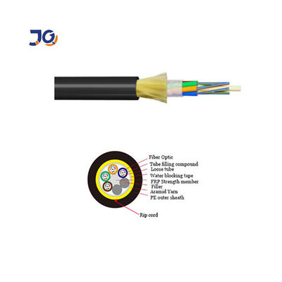 China Cable Supplier ADSS Single Jacket 48 Core Single Or Multi Mode FRP 1.5mm 100m Span Length Fiber Optic Cable