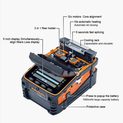 AI-9 Fusion Splicing Fiber Fusion Splicer Automatic FTTH Fiber Optical Welding Splicing Machines