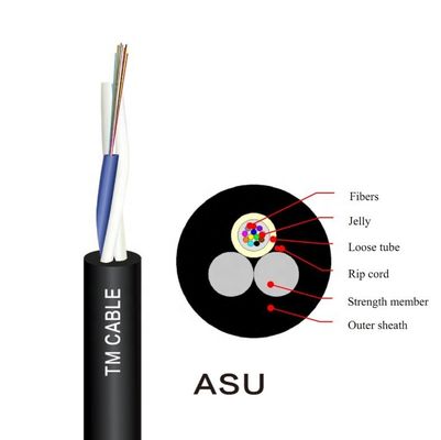 ASU Fiber Optic Cable Mini Adss Single Mode Non Metal 12 Core Self Supported