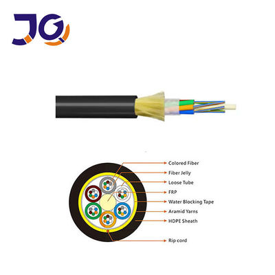 Single Jacket Outdoor Aerial ADSS Fiber Optic Cable 24 48 96 Core Span 100m
