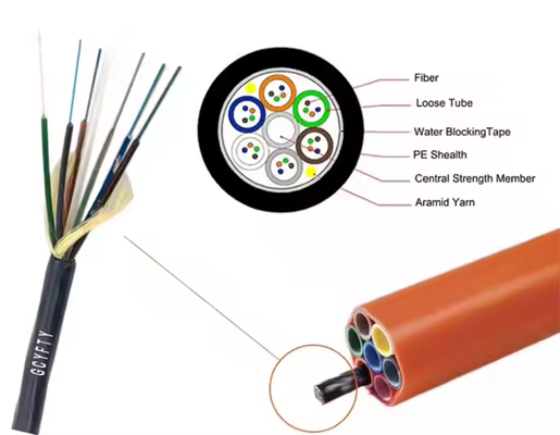 GCYFTY/GCYFY Air-Blown Blowing Micro Fiber Optic Cable Simplex Micro Duct 4 6 8 12 24 48 96 Cores Outdoor Non-Metallic Layer-Stranded