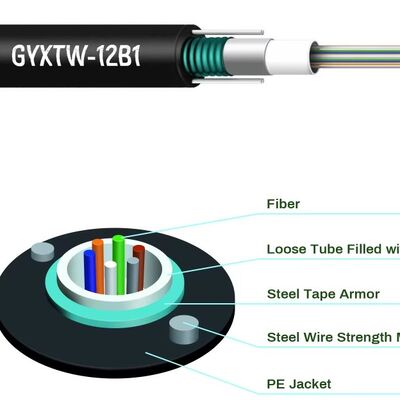Outdoor Aerial GYXTW Fiber Optic Cable Factory Direct 2 to 24 Core G652D Steel Armored