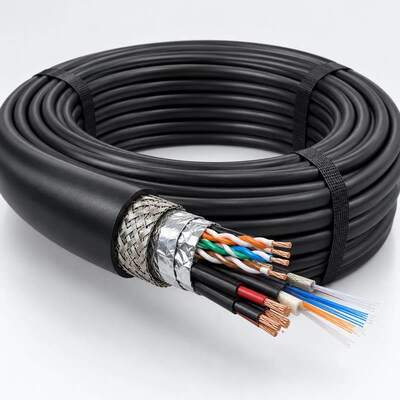 Outdoor Cat6 FTP Hybrid Fiber Copper RVVP Cable 2/3/4/5/6 Core Spiral Shielded PVC LSZH