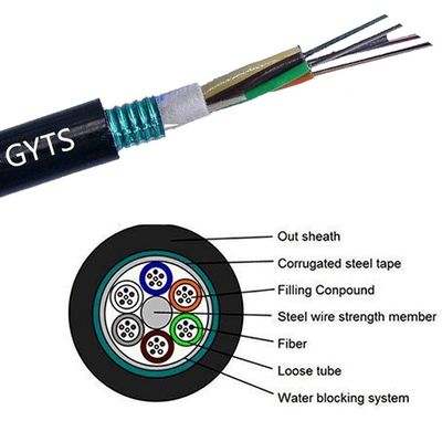 Steel Tape GYTS G652D Multi Core Fiber Optic Cable