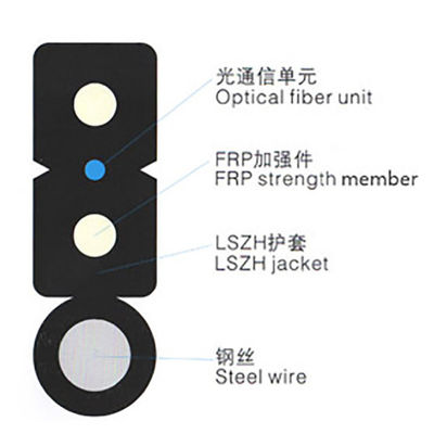 Outdoor Gjyxfch G657 G652D Fiber Ftth Drop Cable Self Supporting