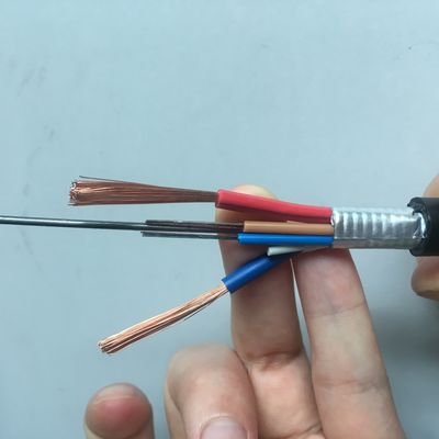 G652D 6 Core Hybrid Fiber Optic Cable With 2 Copper Power Wires OPLC