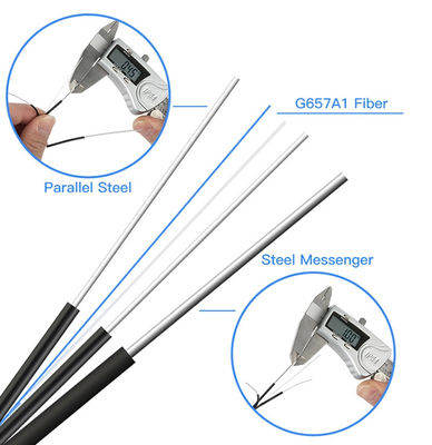 Black Gjyxfch Drop Wire Cable 2F G657A1 Fiber FRP Strength