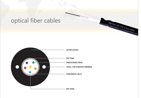 2 4 6 8 12 Core Fiber Optic Cable GYFXTY Central Loose Tube Outdoor Cable