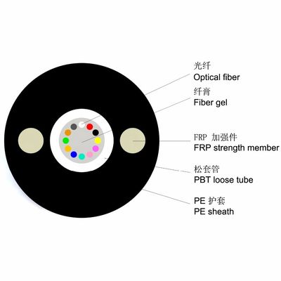 6 Core GYFXTY Single Mode G652D Outdoor Fiber Optic Cable