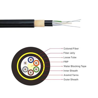 2km Length AT/HDPE Jacket Overhead ADSS Fiber Optic Cable