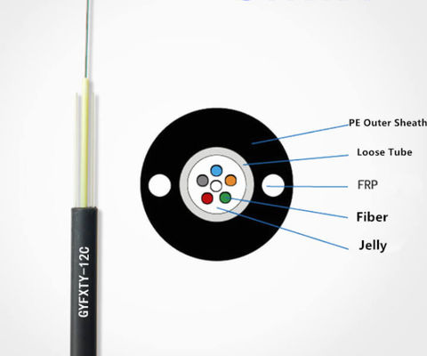 Aerial Single Mode G652D 8 Core GYFXTY Fiber Optic Cable