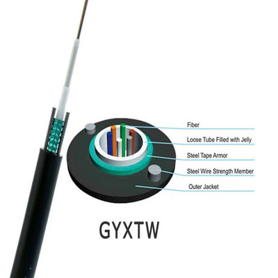 outdoor single mode G652D 4 6 8 12 16 24 core armoured fiber optical cable with steel wire fibra optic gyxtw